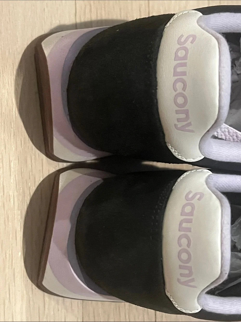Saucony Black Sneakers with Lilac Trim